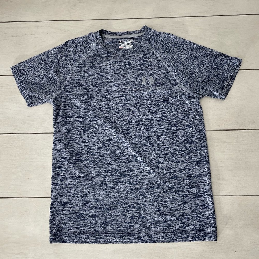 Under Armour Loose Fit Heat Gear Navy Heather Workout Shirt *NWOT* (Men's Small)